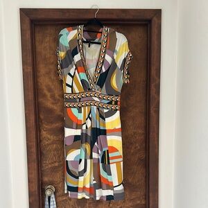 Multicolor Geometric Print BCBG Dress
